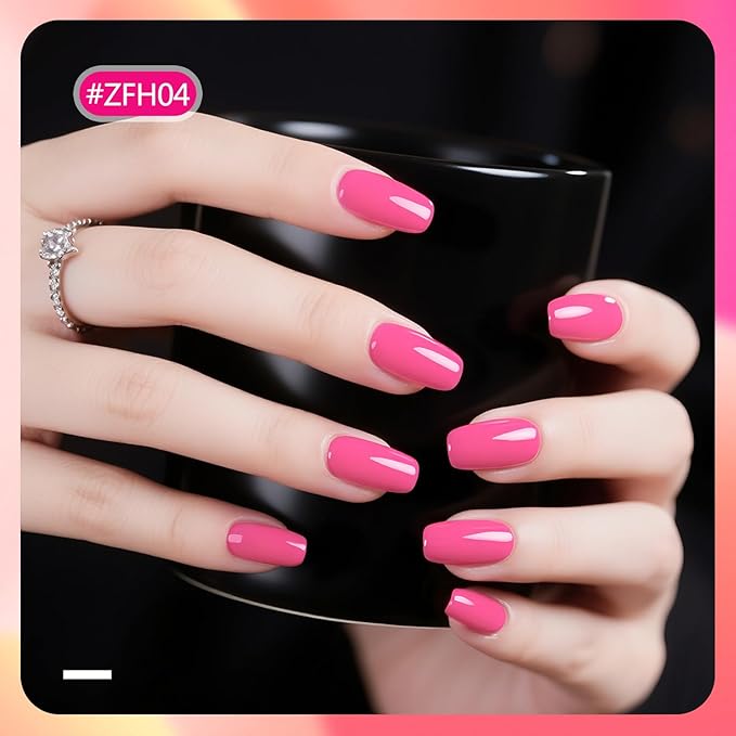 OpenLive 12 PCS Pink Nail Polish Set With 10 Colour Combo, 2 PCS Base and Top Coat, Fast Drying Long Lasting Nail Polish for Holiday Gift Giving