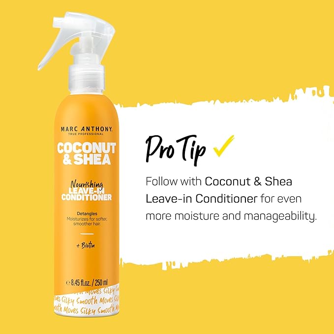 Marc Anthony Leave-In Hair Conditioner Spray for Dry & Damaged Hair, Coconut & Shea - Moisturizing, Detangling & Conditioning Spray for Softer Smoother Hair - Hair Products Reduces Frizz