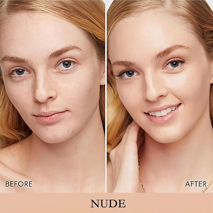 Air Cushion CC Cream Mushroom Head Foundation Makeup, BB Cream Face Makeup Foundation for Mature Skin, Moisturizing Natural Coverage, Tattoo cover up, Even Skin Tone for All Skin Types (Nude)