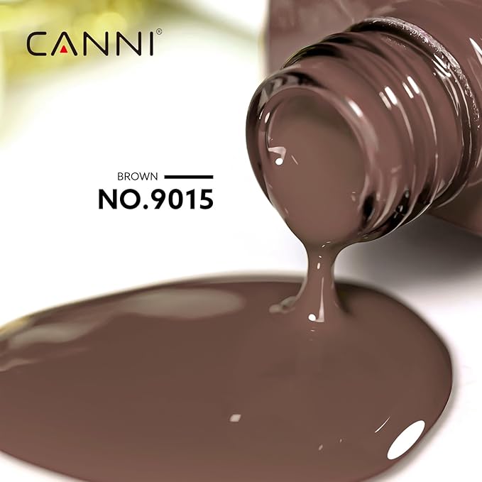 CANNI Brown Gel Nail Polish, 1Pcs Dark Brown Gel Polish Chocolate Coffee Color High Gloss Soak Off U V Nail Manicure Salon DIY