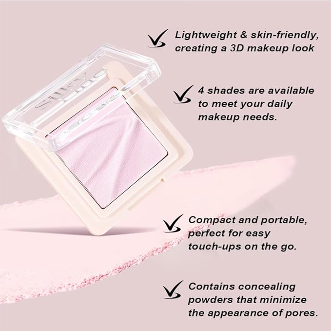Contour & Highlighter Palette - Nude Pink Beige White Clear Natural Brightening, Non-Cakey Satin Finish for Flawless Sculpting (04# Milk Pink)