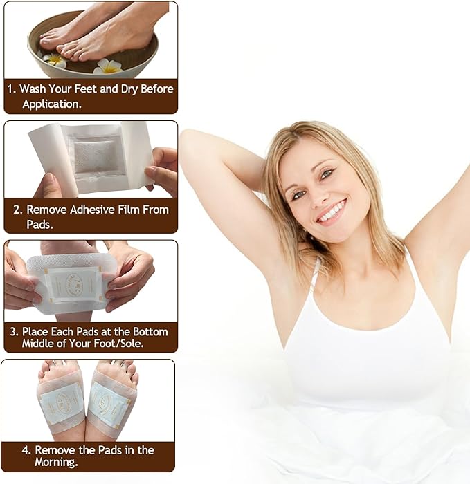 TEWEAE Foot Pads for Better Sleep, 124 Pads One-Piece Design Natural Bamboo Vinegar Foot Pads - No Off - Improves Sleep and Relaxation - Premium Foot Care Good Night Foot Patches (2 in 1 Design)