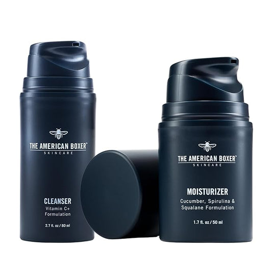 Daily Routine Skin Care Set for Men, Essential Mens Moisturizer & Face Wash, Designed for Combination Skin including Oily Skin, Dryness, Breakout Prone, Hydration & Deep Cleanse without Stripping Skin