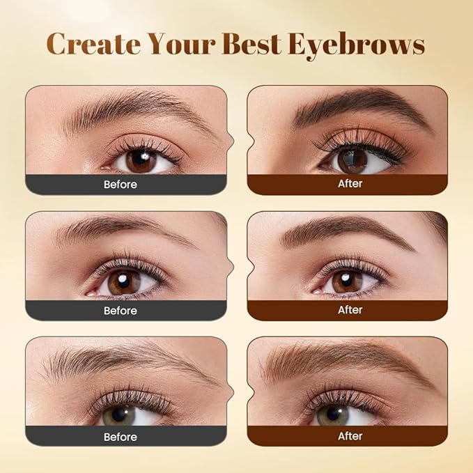Three Dimensional Eyebrow Dye Cream,Long-lasting Waterproof Smudge-proof Liquid Eyebrow Gel,Thickening Brow Mascara Professional Brow Color Kit (#01)