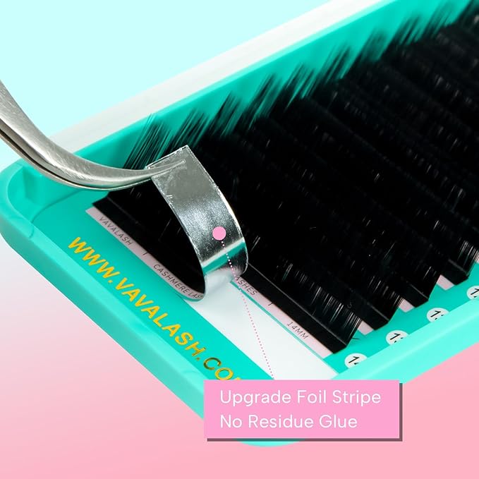 VAVALASH Cashmere Eyelash Extensions 0.03/0.05/0.07/0.15 Premium Lashes B L J Curl Volume Lash Extensions, Soft Super Matte Black Professional Lash Extension Tray Supplies (0.15-L-8-15MM)