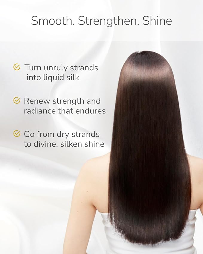 SILK THE RICH Hair Oil Heat Protectant & Split End Repair, Salon-Quality Treatment with Argan Oil for Frizzy, Curly, Damaged, Dry Hair, Fragrance Scalp Moisture, Travel Size, White (1.7 fl oz, 50ml)