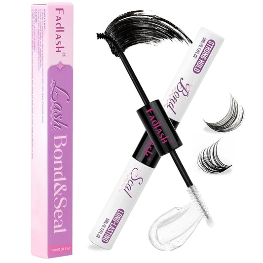 FADLASH Lash Bond and Seal 10ml Lash Cluster Glue Strong Hold Eyelash Cluster Glue Waterproof