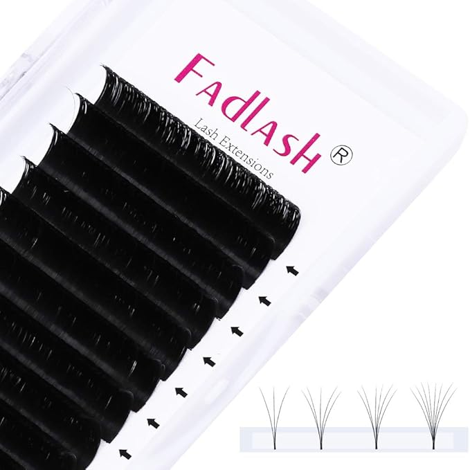 Easy Fan Lash Extensions 8~20mm Mega Volume Lash Extensions 0.05 0.07mm Self Fanning Eyelash Extensions 3D~10D Easy Volume Fan Lashes by FADLASH (0.07-C, 14mm)