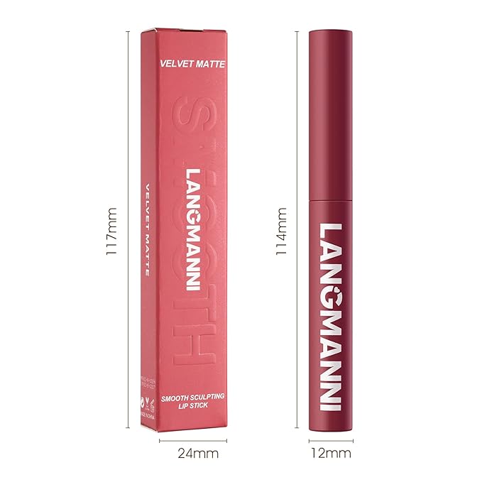 Jolilab 2Pcs Velvet Matte Lipstick Nude Matte Soft Dark Color Stick High Pigmented Long-Lasting Waterproof Lip Stick Lip Balm Beauty Cosmetics Gift for Women（09#+10#