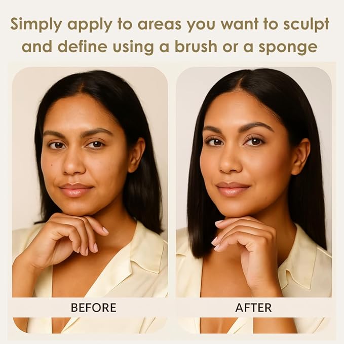 Corrective Contour Palette–Curated Cream & Powder Shades for All Face Shapes and Skin Tones - Sculpt & Define - Optimized, Travel-Friendly - Pure, Cruelty-Free, Made in USA (Dark)