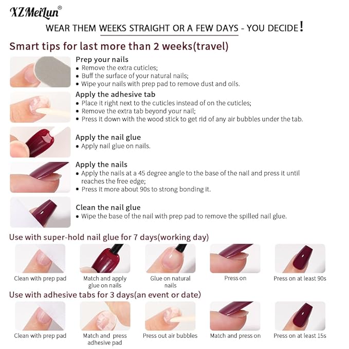 XZMeiLun Brown Nude Ombre Press On Nails Short Square, Gradient French Tip Designer Fake Nail Reusable Real Acrylic Nails for Women, Glossy Soft Gel False Nail with Glue On Nails,Wedding Stick On Nail