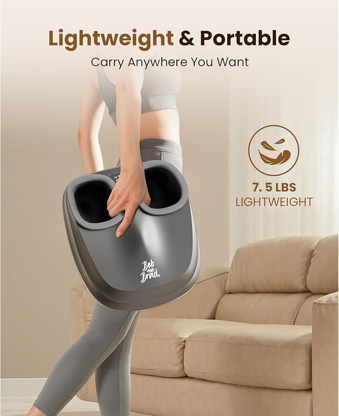 BOB AND BRAD Shiatsu Foot Massager with Heat and Remote,Valentine‘s Day Gifts for Her Him,FSA Eligible HSA Deep Kneading Electric Feet Massager for Plantar Fasciitis, Fits US Size 12