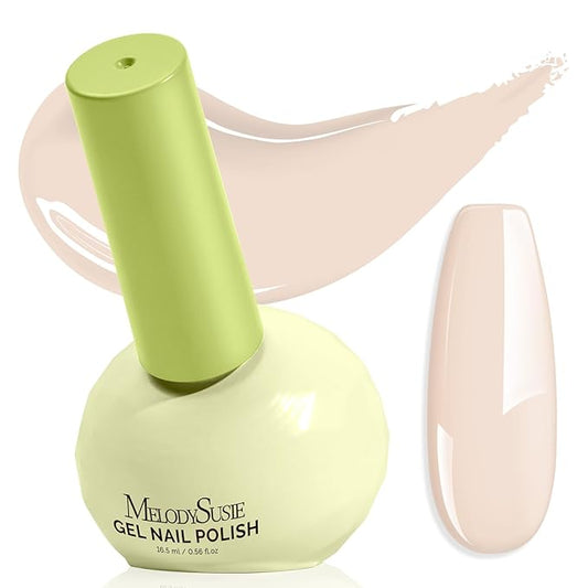 MelodySusie Highly Pigmented Gel Nail Polish, 0.56 Fl Oz Soak Off UV LED Beige Gel Polish, Plant-Based Formula, 16.5ml Tilt-and-Stand Bottle, TPO & HEMA Free, Gift for Nail Art at Home & Salon