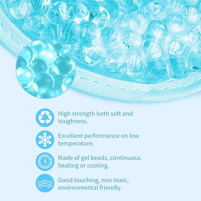 CONBELLA Cooling & Heating Eye Mask - Hot/Cold Use for Puffy Eyes, Headaches, Migraines, Sinus & Dark Circles (2 Packs Blue)