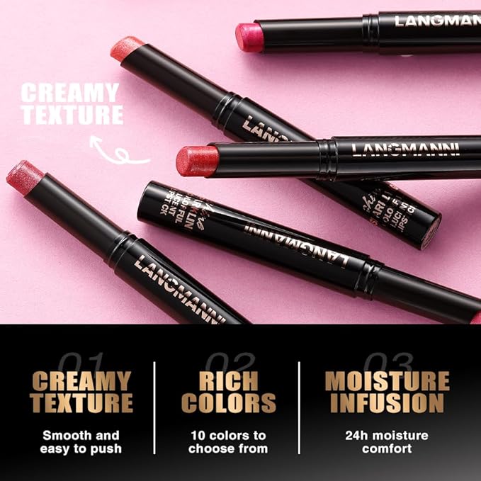 Jolilab 2Pcs Glitter Lip Kit - Velvet Matte & Nude Matte Lipstick + Glitter Lip Gloss/Glitter Lipstick High Pigmented Long-Lasting Waterproof Beauty Cosmetics Gift for Women(#02+01)