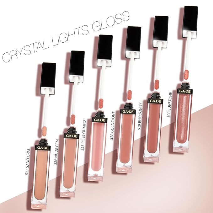 GA-DE Crystal Lights Lip Gloss, 812 - Enriched with Light-Reflecting Crystal Pearls - Smooth Silky, Rich Color - Moisturizes and Adds Shine - 0.2 oz