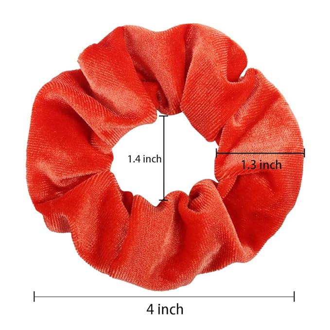 Didder 20 Pcs Hair Scrunchies Velvet Elastics Scrunchy Hair Ties Orange Soft Scrunchie Bobbles Ropes Scrunchie Solid color Hair Bands for Women Girls