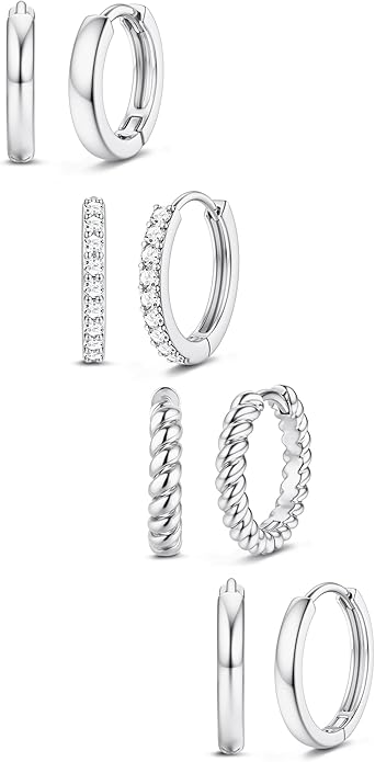 Jstyle Small Gold Hoop Earrings for Women Trendy 14K Gold Plated Huggie Earrings Hypoallergenic Cartilage Earring Stacks Cute Dainty Huggie Hoops Earring Sets for Multiple Piercing