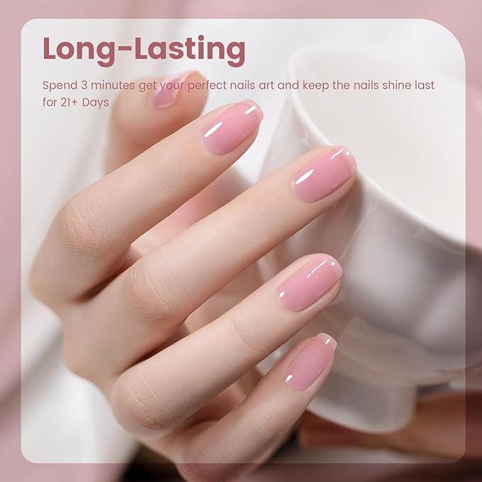 RARJSM Nude Jelly Gel Nail Polish Cotton Candy Pink Neutral Skin Tone Sheer Gel Polish 1PC 15ml Single Bottle Cream Transparent Pink Nail Gel Polish Soak off UV LED Cured for Home Salon DIY Manicure