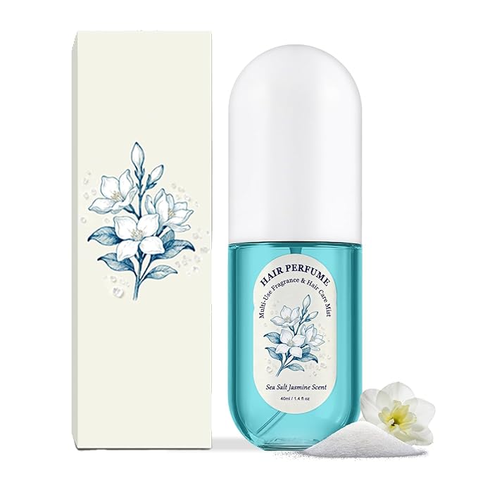 Hair & Body Perfume Mist for Women Long-Lasting - Sea Salt Jasmine Scent | Deodorizing, Portable Spray - Moisturizing & Hydrating Fragrance with Frizz Control & Shine Enhancement, Alcohol-Free, 1.4 oz