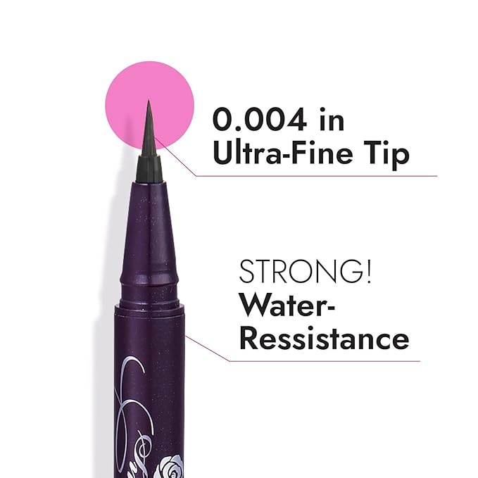 Heroine Make by KISSME Liquid Eyeliner Pen with Ultra-Fine 0.1mm Tip, Waterproof Eyeliner for Sensitive Skin, Cat Eye Liner for Long Lasting Wear, Made in Japan, SMOOTH Exquisite Brown, 1 Count