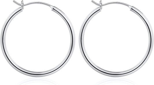 M MOOHAM 14K-Gold-Plated Hoop Earrings for Women - Hypoallergenic 14K Gold 925 Sterling silver-plated Post Sensitive Ears Nickel Free Hoops Earrings Set for Women Jewelry Lightweight 13-60mm