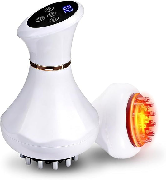 FUFADADE Lymphatic Drainage Massager,4-in-1 Electric Body Sculpting Brush,Helps Reduce Stretch Marks&Cellulite for Relaxation,Multi-Speed Anti Cellulite Massage Tool for Belly Legs Arms(White)
