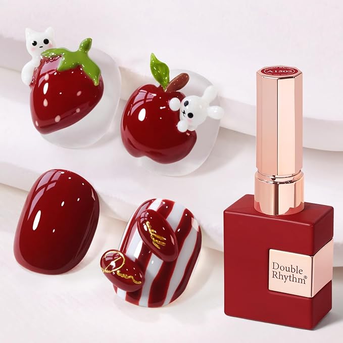 Double Rhythm 0.5 Oz Gel Nail Polish Neutral Natural Same Color Same Bottle Translucent Light Milky Pastel 15ML Manicure French Design Art DIY at Home (Brick Burgundy-A1502)