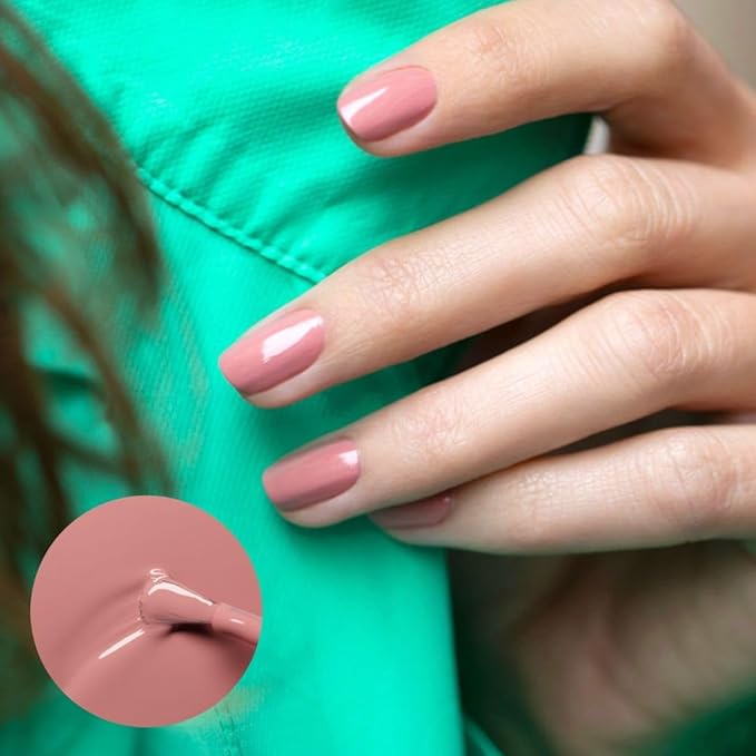Manucurist Green Nail Polish Old Rose - Old Rose Nail Polish - 9-Free, Plant-Based and Vegan - Manicure - Made in France - 0.5 fl oz