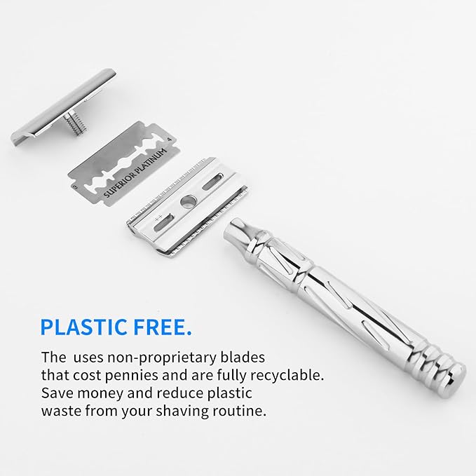 KAMPFE Double Edge Safety Razor Shaver Adopts CNC High-Precision Processing,Women and Mens razors for Shaving,30-degree Shaving Angled Head (mild+)