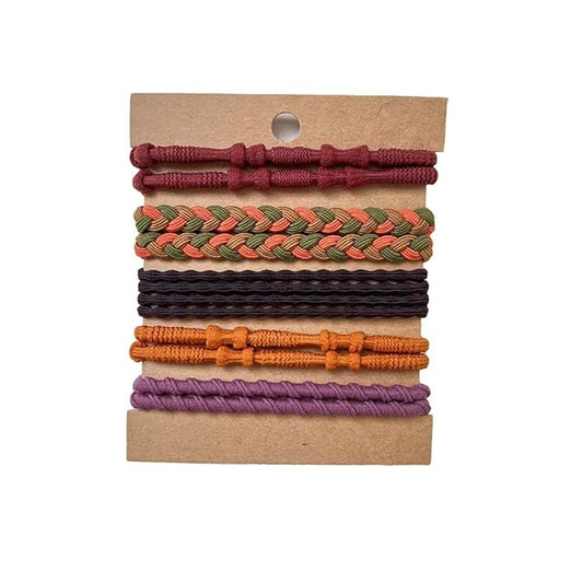 Multistyle Hair Ties Set: Gentle High Elasticity Ponytail Scrunchie Bracelet for Women (35-Bamboo Mixed Set:10, One Size)