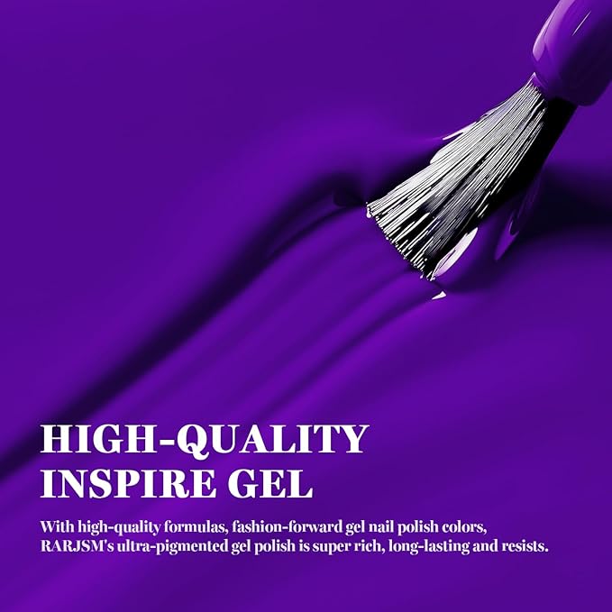 RARJSM Violet Purple Gel Nail Polish 1PCS 15ML Long Lasting Opaque Rich Purple Milky Creamy Gelpolish Soak off U V Curing Required Nail Art French Manicure Salon DIY at Home