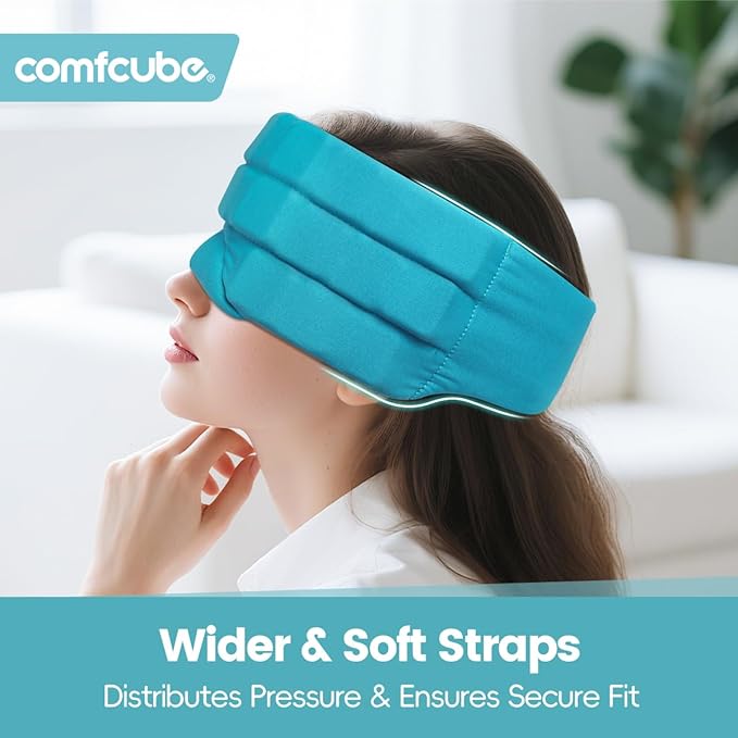 Comfcube Head Ice Pack for Migraine Relief, 2 Hours Long Lasting Cold Therapy Flexible Cold Pack Head Ice Wrap Cooling Mask for Headache, Sinus Pain, Tension, Stress, Puffy Eyes