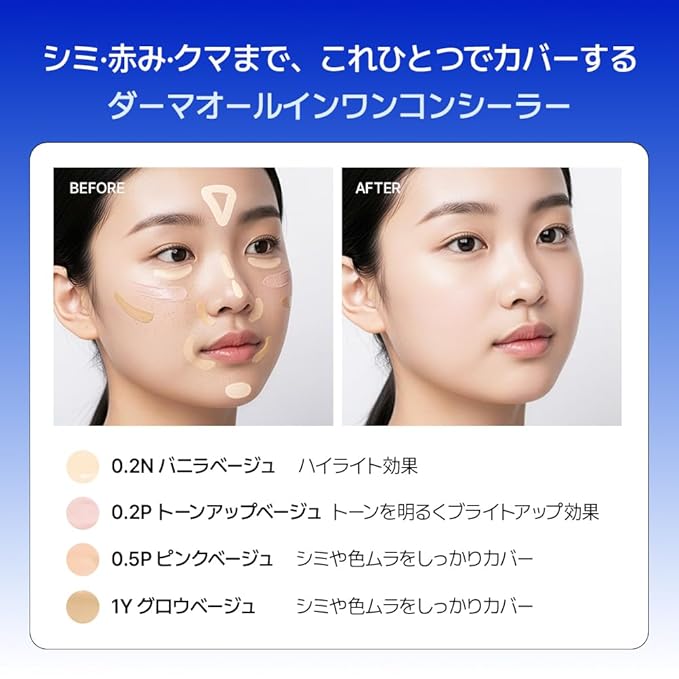 [23YEARSOLD Derma] Thin Concealer #0.5P (Pink Beige) – Sensitive-Skin Friendly, Lightweight & Long-Lasting with Redness-Soothing SWEETONE Formula for a Natural Finish, Easy-to-Carry 0.17 fl oz