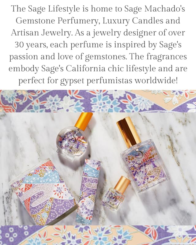 The Sage Lifestyle Moonstone Mini Spray, Gardenia, Lily, Vanilla Musk, Egyptian Musk, Perfume for Women, Long Lasting, Floral Fragrance, Artisan, Parfum, 1/2 oz, Travel Size, Mini Perfume for Women