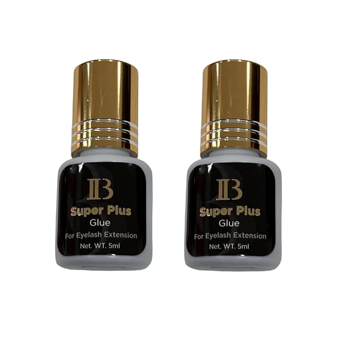 2 Pack Eyelash Extensions ibeauty Super Plus Glue 5ml, 1-2 Sec Drying Time, Keep 5-6 Weeks, Low Smoke, Professional Eyelash Extension Glue