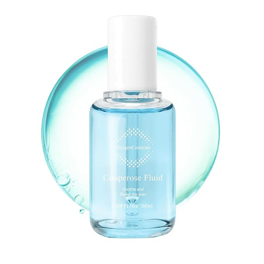 OxygenCeuticals Couperose Fluid – Soothing & Calming Ampoule for Sensitive, Redness-Prone & Troubled Skin, With Hydrolyzed Collagen, Hyaluronic Acid, Aloe Vera & Rose Water. 1.69 fl.oz (50ml)
