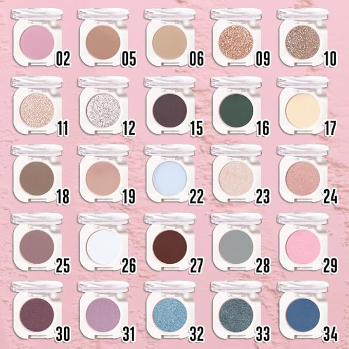 Nude Beige Tan Single Eyeshadow Makeup, Neutral Powde Eye Shadow for Women, Dusty Pink Matte Singles Eyeshadow Palette Pigmented Waterproof, sombras para ojos, Girls Christmas Eyeshadows Gift