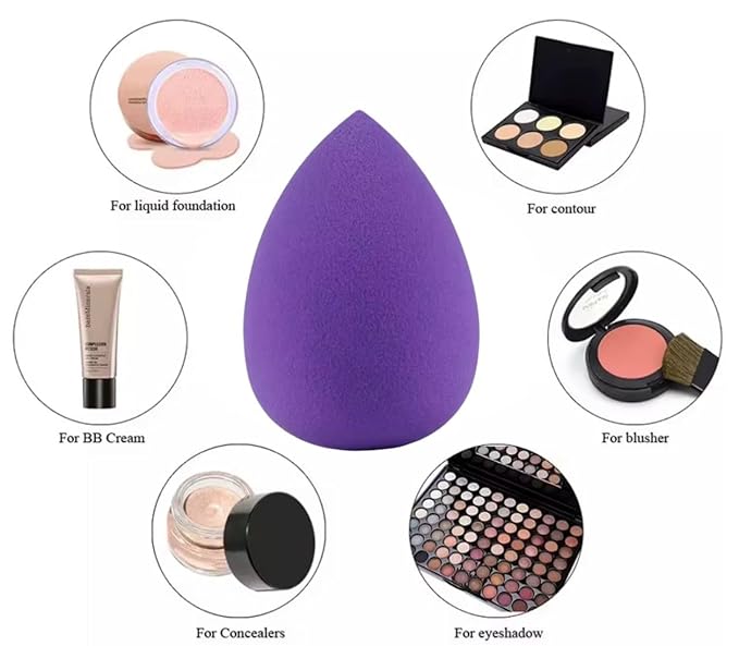 Makeup Sponge Blender, 4 Pack, Flawless Foundation Blending, Latex-Free Cosmetic Applicator Puff for Liquid, Cream, & Powder
