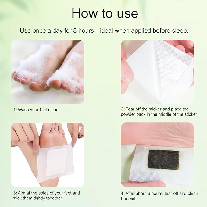 (50 Pads) Deep Cleansing Foot Pads for Better Sleep, Natural Bamboo Foot Patch | Relieve Stress, Improve Sleep and Relaxation