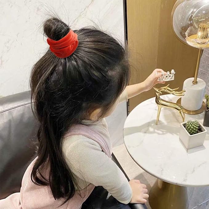 Didder 20 Pcs Hair Scrunchies Velvet Elastics Scrunchy Hair Ties Orange Soft Scrunchie Bobbles Ropes Scrunchie Solid color Hair Bands for Women Girls