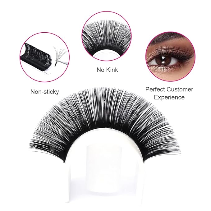 Lash Extension DD Curl Easy Fan Volume Lashes Self Fanning Eyelash Extensions Easy Blooming Lash Extensions 8-30mm Supplies (0.03-DD, 20-25mm)