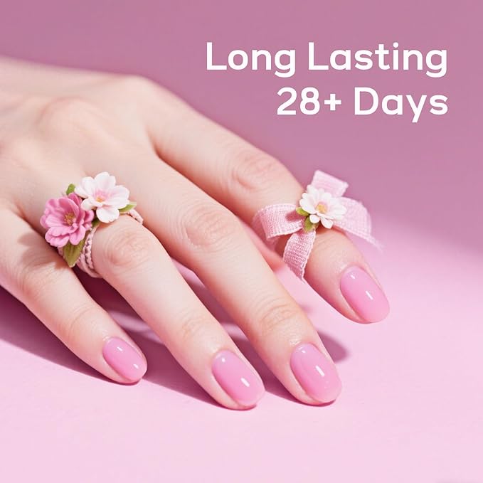 JODSONE Crystal Pink Gel Nail Polish 10ml Jelly Gel Polish Clear Nude Pink Nail Color Professional Finish Long-Lasting Low Odor Need U V Lamp Curing