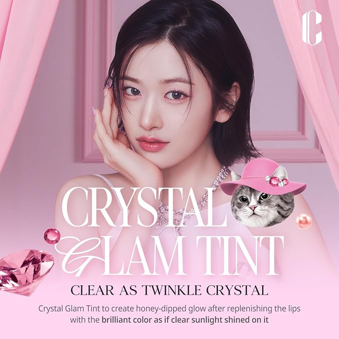 CLIO CRYSTAL GLAM TINT (013 KOSHORT PEARL CORAL), Glossy Finish, Lightweight, Buildable, Glass-Like, Smoothing, Long-Lasting, Vivid
