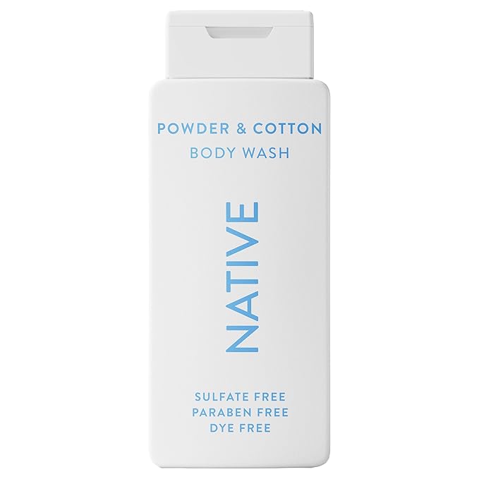 Native Body Wash for Men & Women, Seasonal | Sulfate, Paraben, and Dye Free, with Naturally Derived Clean Ingredients Leaving Skin Soft and Hydrating, Powder & Cotton 18 oz