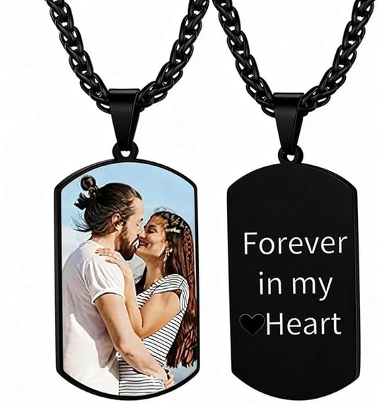 CLYLIFE Picture Necklace Personalized Photo,Custom Disc/Heart Pendant for Men Women Dad Mom Customized Necklace with Chain Photos Memorial Gifts for Mother's Day, Birthday, Anniversary