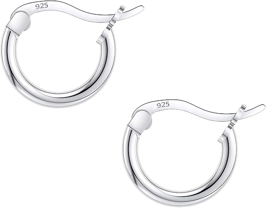 Savlano 925 Sterling silver Round Hoop Earrings for Women & Men Comes in 10MM-25MM