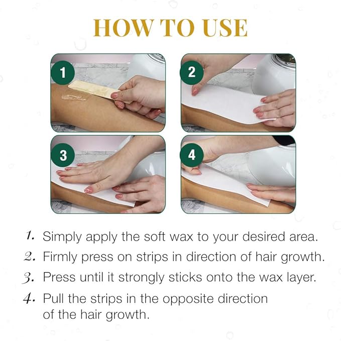 Clean + Easy Medium Cloth Wax Strips – Non Woven Waxing Strips for Hair Removal, Ideal for Bikini & Underarm Area, Professional-Grade, Disposable,100-Count