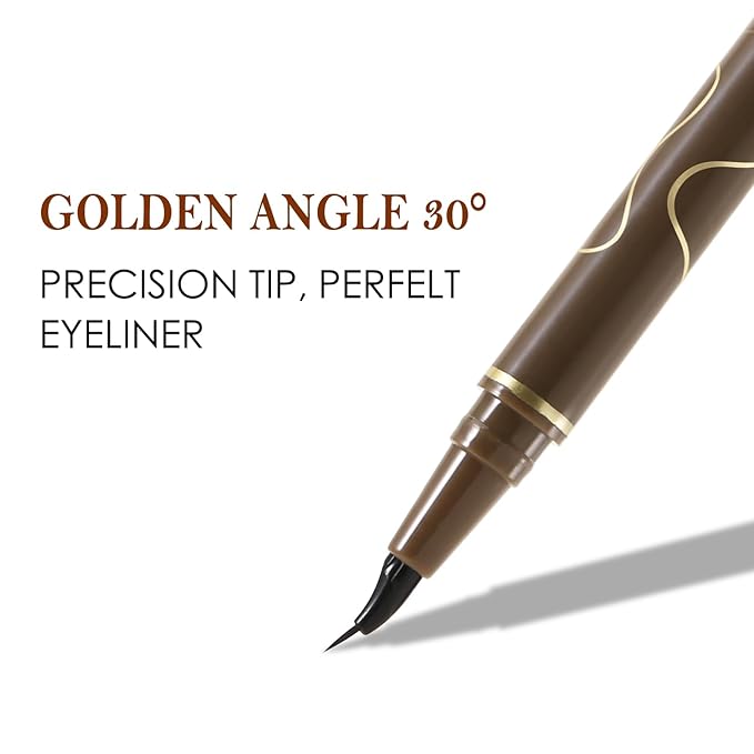 Boobeen Liquid Eyeliner Pen, Matte Eye Liner with Precision CurveTip, Long Lasting Eyeliner Pencil for Bold Eye Makeup, Glides on Smoothly