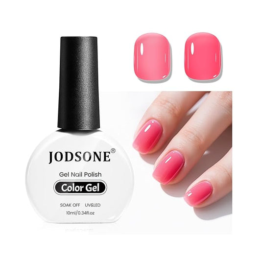 JODSONE Fruit Jelly Gel Nail Polish 10ml Soak Off LED Gel Polish Jelly Pink Nail Color Salon Quality Long-Lasting Vegan & Cruelty-Free Need U V Lamp Curing
